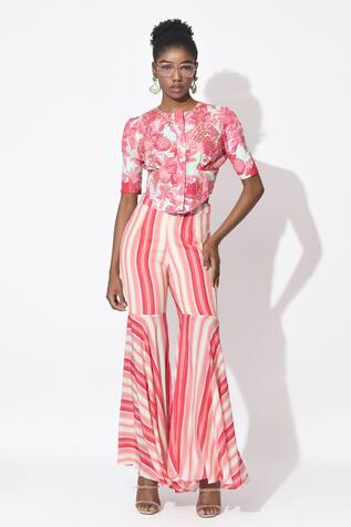 Rishi and Vibhuti Love Struck Embroidered Corset With Sharara 