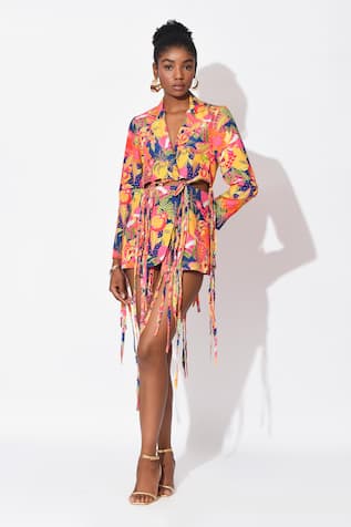 Rishi and Vibhuti Mystic Muse Floral Printed Blazer Dress 