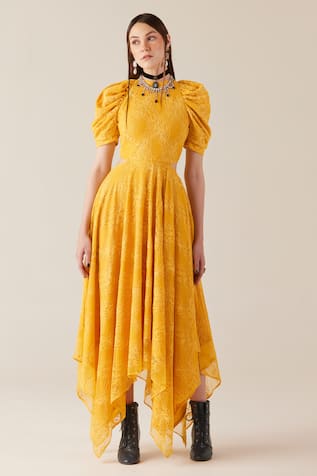 Therealb Floral Embroidered Dress 