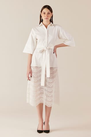 Therealb Floral Embroidered Midi Dress 