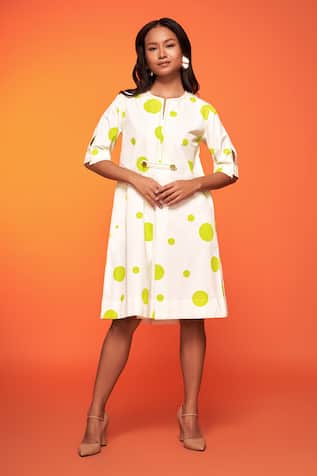 Neetiandmudita Polka Dot Print Dress 
