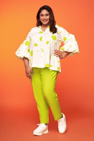 neetiandmudita Polka Print Shirt With Pant 