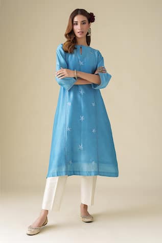 Mushio Ujwala Chanderi Silk Kurta 