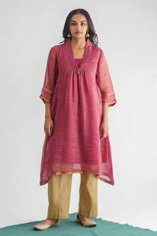 Mushio Rim Jhim Stripe Woven Kurta 