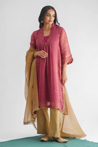 Mushio Rim Jhim Bead Embellished Kurta Set 