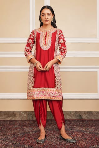 Sheetal Batra Mehnoor Applique Work Kurta & Dhoti Pant Set 