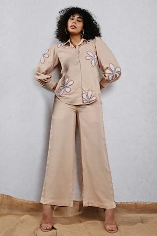 Leela By A Resham Embroidered Shirt & Pant Set 