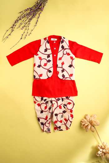 Cute Couture Leaf Vine Embroidered Bundi Set 