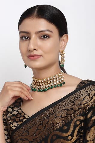 Ruby Raang Kundan Embellished Choker Set 