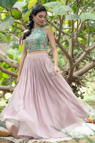 SUMMER BY PRIYANKA GUPTA Magic Embroidered Blouse & Skirt Set 