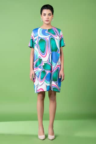 Siddhartha Bansal Murano Glass Art Print & Embroidered Shift Dress 