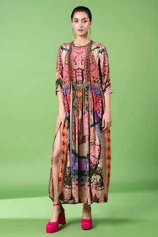 Siddhartha Bansal Animal Pattern Kaftan 