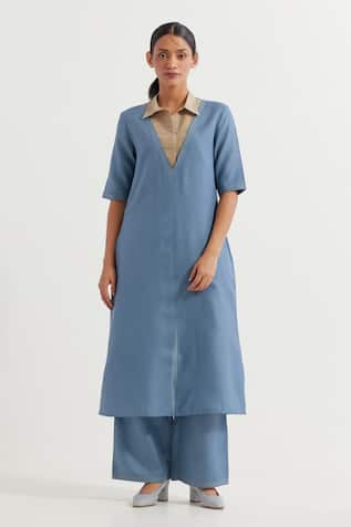 TIC Two Tone Collared Kurta With Pant 