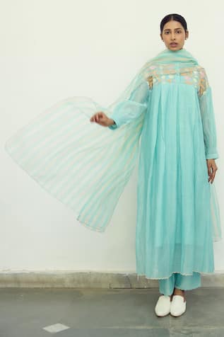 Ayaka Silk Organza Dupatta with Scallop Edges 