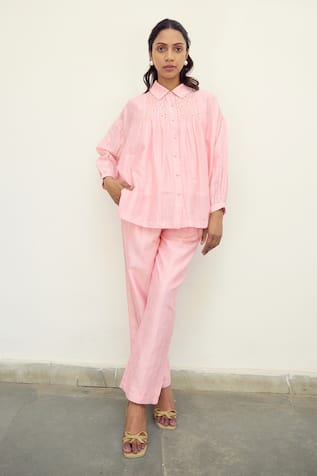 Ayaka Smocked Detailed Shirt 