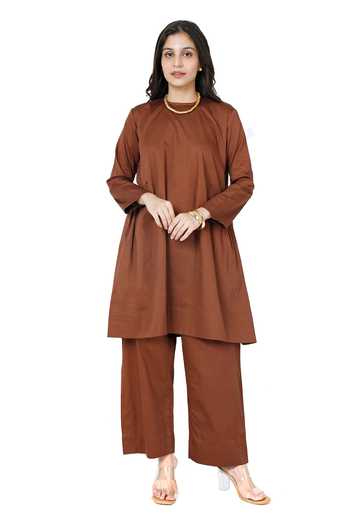 Komal Shah Solid Cotton Satin Kurta With Pant 