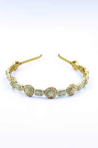 Vintage Floral Brooch Embellished Hairband 