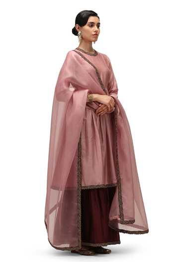 Mimamsaa Ojaswini Bloom Border Embroidered Anarkali With Sharara 