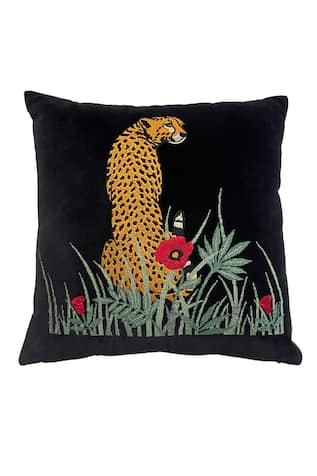 Amazon Forest Leopard Embroidered Cushion Cover 