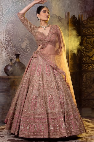 RAJ ARORA Zari Embroidered Bridal Lehenga Set 