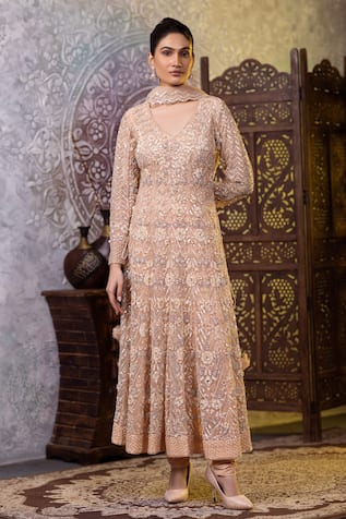 RAJ ARORA Embroidered Anarkali Churidar Set 