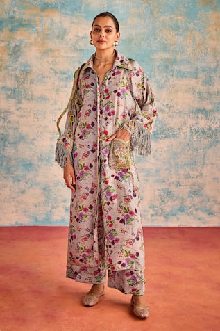 Priyanka Singh Floral Print Tunic With Pant 