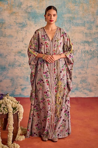 Priyanka Singh Flower Vine Print Kaftan 