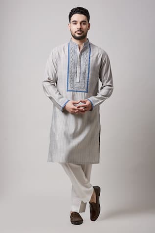 Sanjev Marwaaha Zig Zag Print Kurta & Pant Set 