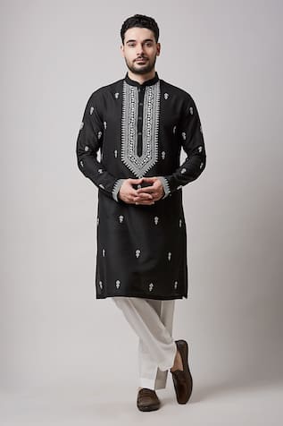 Sanjev Marwaaha Embroidered Kurta & Pant Set 