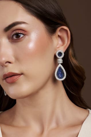 The Jewel Factor Sapphire Splendor Earrings 