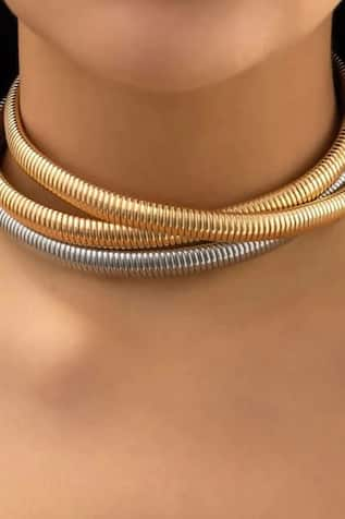 The Jewel Factor Greek Goddess Three Toned Choker 