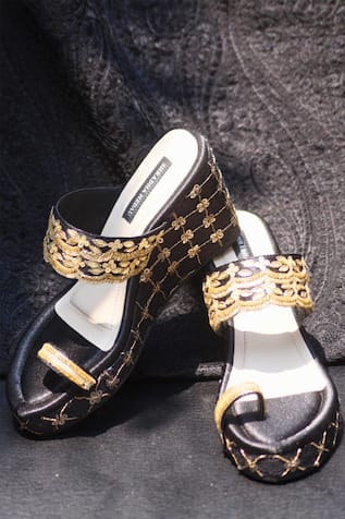 Rihanna Embroidered Wedges 