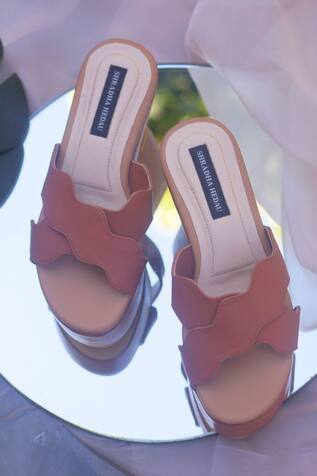Kaisey Scallop Strap Platform Wedges 