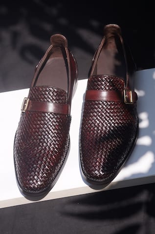 Basket Weave Textured Moccasins 
