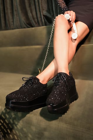 Pop Rocks Rhinestone Embellished Wedge Sneakers 