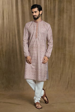Geometric Print Kurta & Pyjama Set 