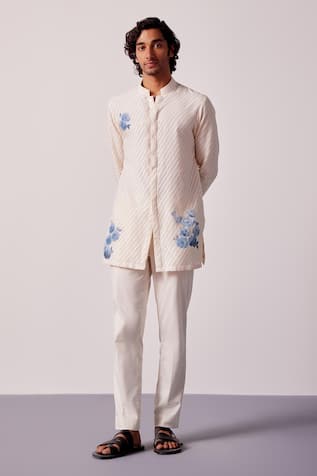 Devnaagri Hand Painted Kurta & Slim Pant Set 