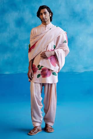 Devnaagri Rosa Hand Painted Stole 