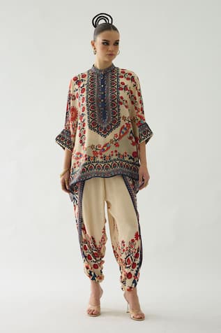 Rajdeep Ranawat Sonth Botanical Print Dhoti Pant 