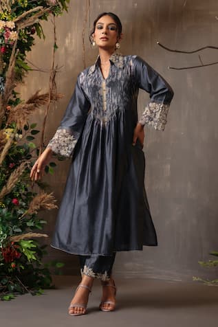 Label Niti Bothra Shibori Pattern Kurta & Palazzo Set 