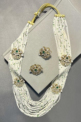 Kundan Embellished Layered Necklace Set 