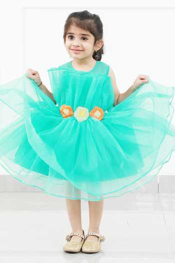 Kirti Agarwal - Pret N Couture Flower Embellished Ruffle Dress 