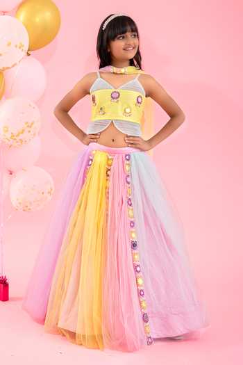 Kirti Agarwal - Pret N Couture Mirror Work Embellished Lehenga Blouse Set 