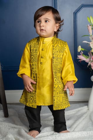 Embroidered Nehru Jacket With Kurta Set 