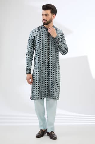 Geometric Pattern Kurta & Pant Set 