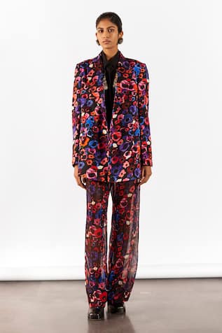 Studio Rigu Peony Print Boxy Blazer 