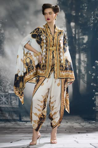 Rajdeep Ranawat Chloe Silk Regal Print Cape 