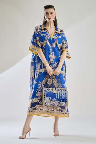 Rajdeep Ranawat Briana Printed Kaftan Shirt Dress 