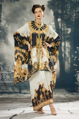 Rajdeep Ranawat Surilee Paisley Print Draped Skirt 