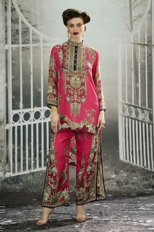 Rajdeep Ranawat Gloria Garden Print Layered Flared Pant 